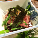 海鮮問屋 吾作どん 本町店 - 近大まぐろ テールのユッケ(￥480)