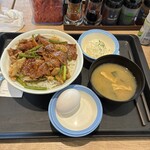 松屋(松のや併設) - 料理写真:全景(味噌汁付いてた)