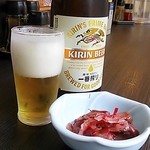 まえたん - ビール＆梅ザーサイ