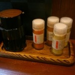 カウンター部分のテーブルセットです。