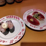 スシロー - 料理写真:甘えび軍艦・かつお