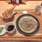嘉玄 - ミニ海老天丼とお蕎麦のセット(ざるそば)