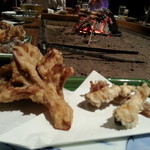 柳家 - 松茸と天然舞茸の天ぷら
