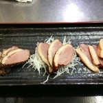 Three types of duck (loin, grilled loin, pastrami)