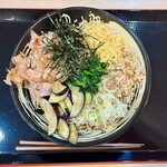 ゆで太郎 - 料理写真:「冷やし薬味そば」@740+「大盛り」@100