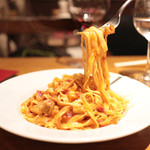 マチェレリーアディタケウチ - ポルチーニ茸のパスタ タリアテッレ トマトバター (1296円) '15 3月下旬