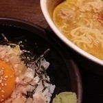 晴壱 - 地鶏の白湯そば＋ささみユッケご飯
