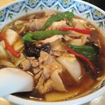万福 - 肉そば 880円 小ライス 170円