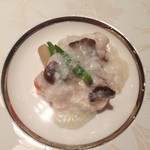 中国料理 桃林 - 海老と木の子の卵白仕立て