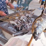 特産品販売所 道の駅こすげ物産館 - おばちゃんが焼くヤマメの炭火焼、絶品！