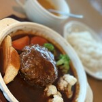 マルシェ - 煮込みハンバーグ　スープとライスセット