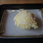 小木曽製粉所 上田店 - 卵の天ぷら。