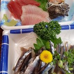 田子の浦港 漁協食堂 - 鮪、ヒラマサ、サザエ、背黒