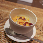 かわ村 - 2015.05再訪：antipasto 空豆のスフォルマート 毛蟹のほぐし身をのせて☆