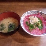 磯丸水産 - 鮪ネギトロ丼と生海苔の味噌汁