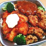 ほっかほっか亭 - おかずトリオ(黒唐揚・チキン南蛮・ハンバーグ)