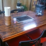 平壌屋 - 店内のテーブル席です。