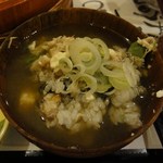 後半はだし汁をかけて