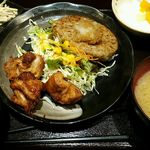 和楽 - 日替わりランチ☆ハンバーグと唐揚げ