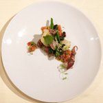 フレンチ サクラ - ランチコース 5400円 の穴子のフリットと蛍烏賊 トマトソース