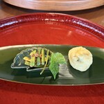 小田井宿 豊庵 - 飛竜頭、さやいんげん豆の金山寺味噌和え