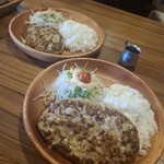 びっくりドンキー - 料理写真:レギュラーバーグディッシュＬ＆М（税込1,400+1,090円）