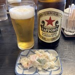 中華料理 多来福 - ビール＆お通しポテサラ