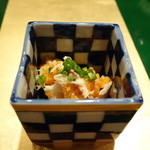 野嵯和 - ワタリガニの身と内子のほぐし、オレンジピールとすだちソース