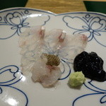 野嵯和 - オコゼの造り、ノリの佃煮