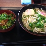 麺屋　まる - 2015.5.7 「牛すじ丼セット」うどんは実費負担で選べます。
