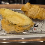 博多うどん 中村にぼし - ナス天ととり天