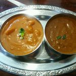 ヘブン - ２カレー（チキンとシメジとマトンカレー）￥８９５　激辛