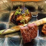 ほむら - 焼もの　姫竹、牛肩ロース、エボダイ