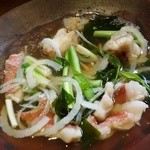 ほむら - メヌケと春野菜の鍋
      ホシアブラ、うるい、ワカメ、新タマネギ