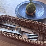 KOBACHI Cafe 奥松庵 - 苔玉チーズケーキ