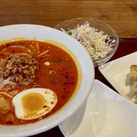 中華料理 百味園 - マーラー麺、餃子のセット1,000円