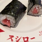 スシロー - 母の好きな鉄火…いつものマグロでなく中トロ鉄火？母と父が食べて減った状態を写真撮りました