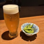 鯛めし槇 - ビール　お通し