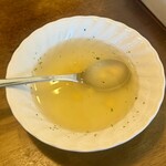 鳥心 - 定食のコーンスープ
