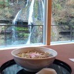 滝見茶屋 - スープ入り焼きそば＆七絃の滝 2010/4