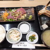 めし道楽 - 本日の日替わり定食　長崎生コシナガマグロ刺身とぶりカマ西京焼き定食　1,390円