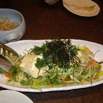 自家製豆腐とジャコのサラダ