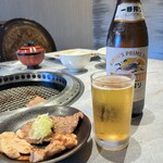 焼肉なべしま - 取り敢えず、ビール｡