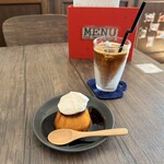 cafe anello - 料理写真:「カフェラテ アイス」700円税込み♫、「カスタードプリン」650円税込み♫