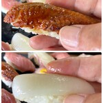 的野水産 - 上 うなぎ
下 ソデイカ