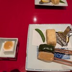 季節釜めし 花小梅 難波髙島屋店 - 嶺岡豆腐の上のゆず味噌がいい味だしてる