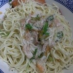 麺や而今 - 冷やしつけとろ海老そば 雉のたたきのせ-替え玉に残り汁ぶっかけまぜそば(2015/5)