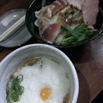 麺や而今 - 冷やしつけとろ海老そば 雉のたたきのせ(2015/5)