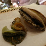 築地すし好 JIN仁 - あわびの身とキモ