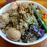 513 - 料理写真:限定 グリーンカレー麺1000円+味付き玉子100円+小ライス=1150円